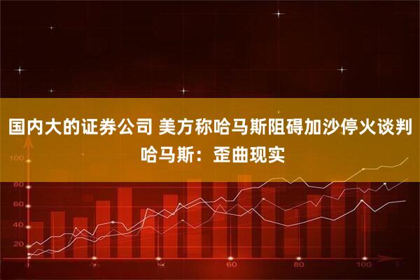 国内大的证券公司 美方称哈马斯阻碍加沙停火谈判 哈马斯：歪曲现实